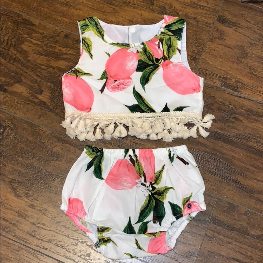 Boutique Two Piece Pink Lemon Outfit